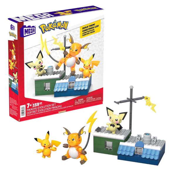 159-Pieces MEGA Pokemon Building Toy Kit Pikachu Set w/ 3 Action Figures