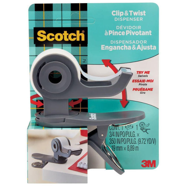 Scotch Clip & Twist Desktop Tape Dispenser