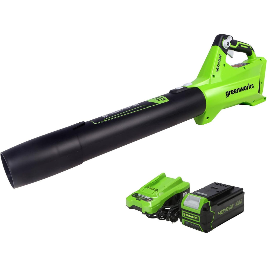Greenworks 40V Cordless Axial Leaf Blower w/ 4.0Ah Battery & Charger