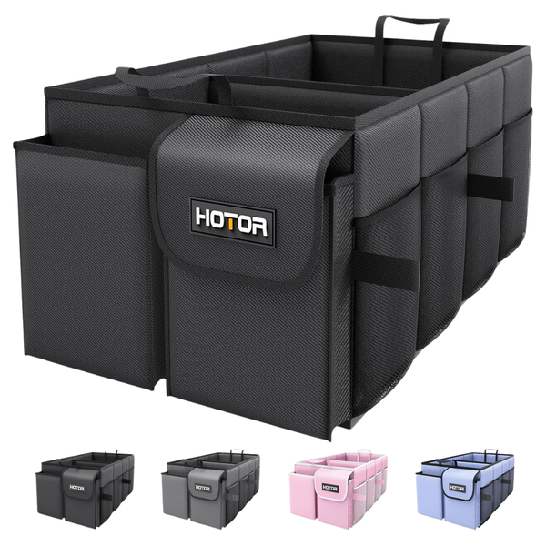 Hotor Foldable Car Trunk Organizer With 2 Compartments