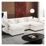 111.4" U Shaped Modern Modular Sectional Sofa With 2 Ottoman