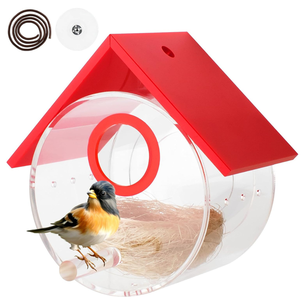 Window View Acrylic Bird Feeder With Strong Suction Cup