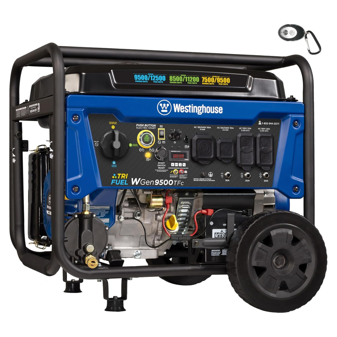 Westinghouse 12500W Tri-Fuel Portable Generator With Remote Start