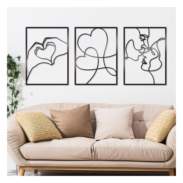 3-Piece 11.8" x 14.8" Metal Minimalist Wall Art Decor