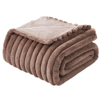 Amelie Home 55" x 70" Faux Fur Throw Blanket (Light Coffee)
