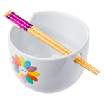 20-Oz Silver Buffalo Crayola Logo Ceramic Ramen & Rice Bowl W/ Chopsticks