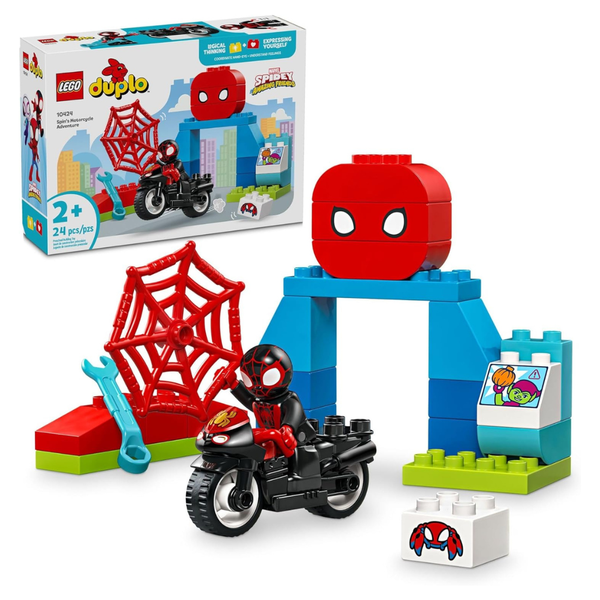 LEGO DUPLO Marvel Spins Motorcycle Adventure Fantasy Playset, 10424