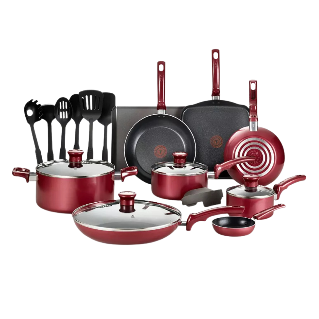 20-Piece T-fal Essence Non-Stick Pots and Pans Cookware Set (2 Colors)