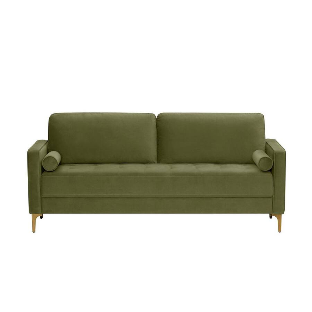 75.6" Goodwin Square Arm Velvet Rectangle Sofa (Various Colors)