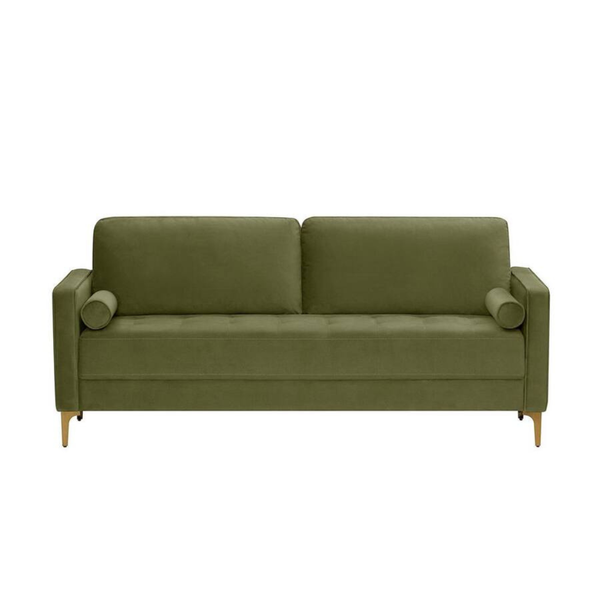 75.6" Goodwin Square Arm Velvet Rectangle Sofa (Various Colors)
