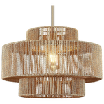 Penaciny 17.7" Boho Rattan Chandelier Light Fixture