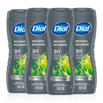 4-Pack 16-Oz Dial Men's 3-in-1 Body, Hair And Face Wash (Cedar Leaf Scent)
