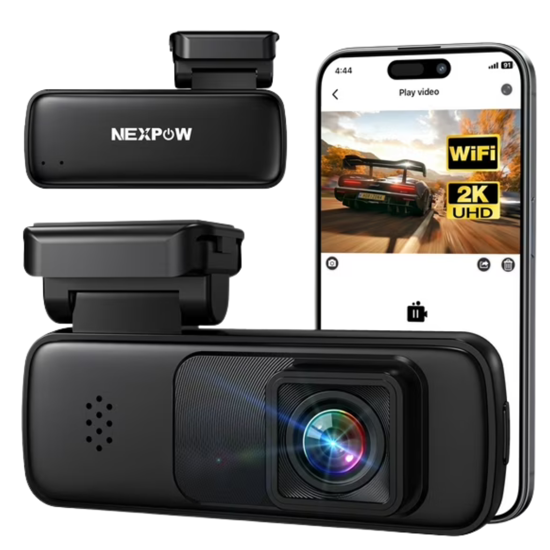 NEXPOW 2K Wifi Front Dash Cam With Voice Control