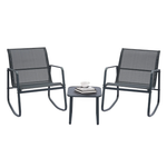 3-Piece Ainfox Outdoor Bistro Set With Textilene Chairs And Coffee Table