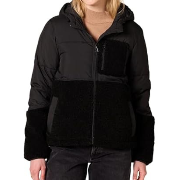 Amazon Essentials Women's Full-Zip Sherpa Fleece Hooded Puffer Jacket (Various)