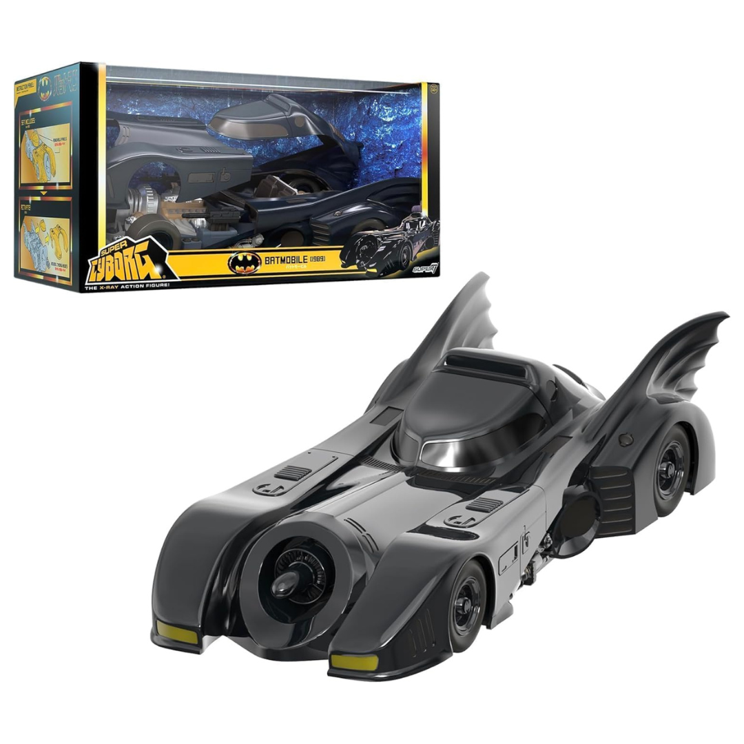 13" Super7 Super Cyborg Batman Batmobile 1989 Action Figure Vehicle