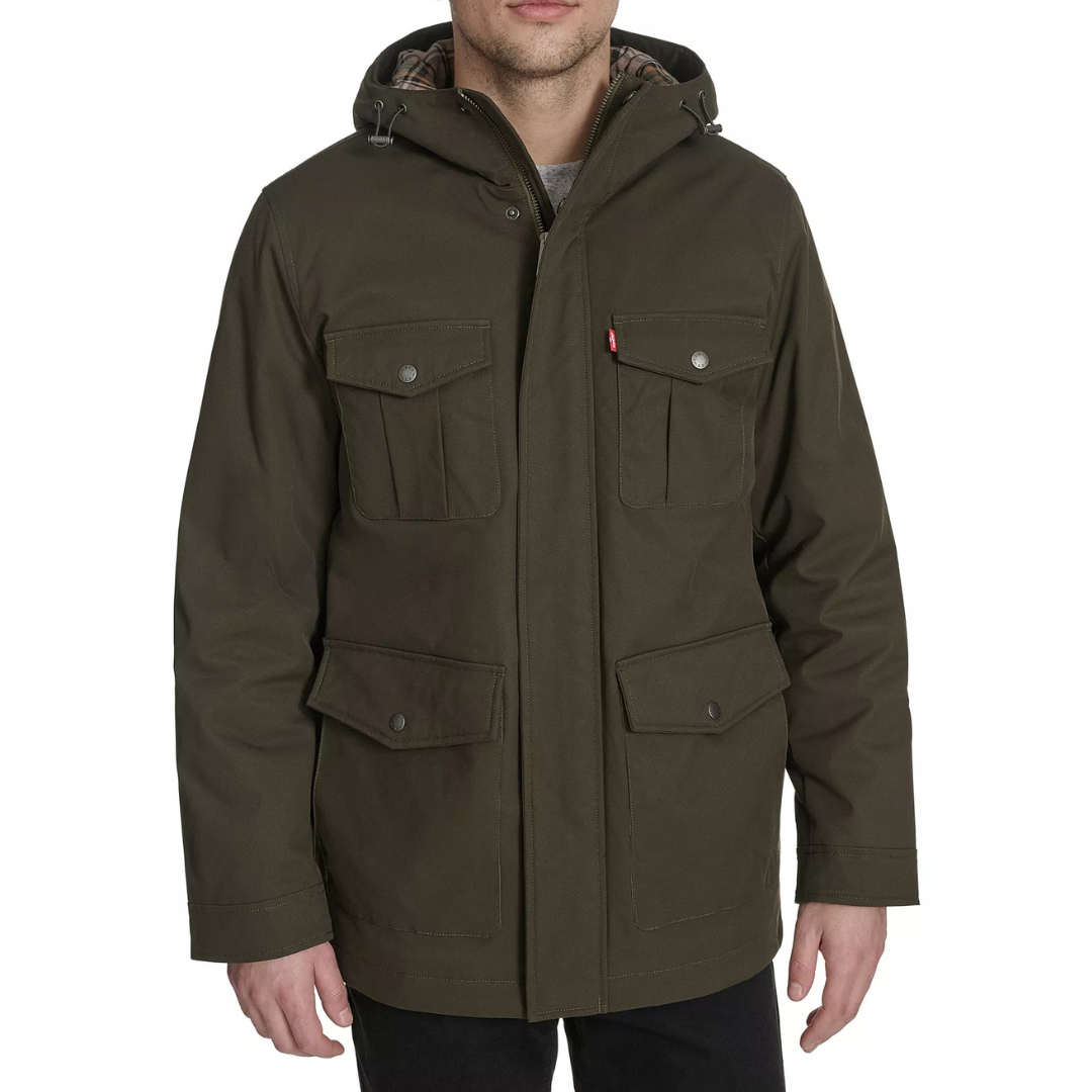 Levi's Men's Field Parka with Plaid Lining Jacket (2 Colors)
