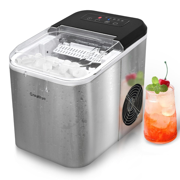 Greatrue 33 Lbs Stainless Steel Countertop Ice Maker