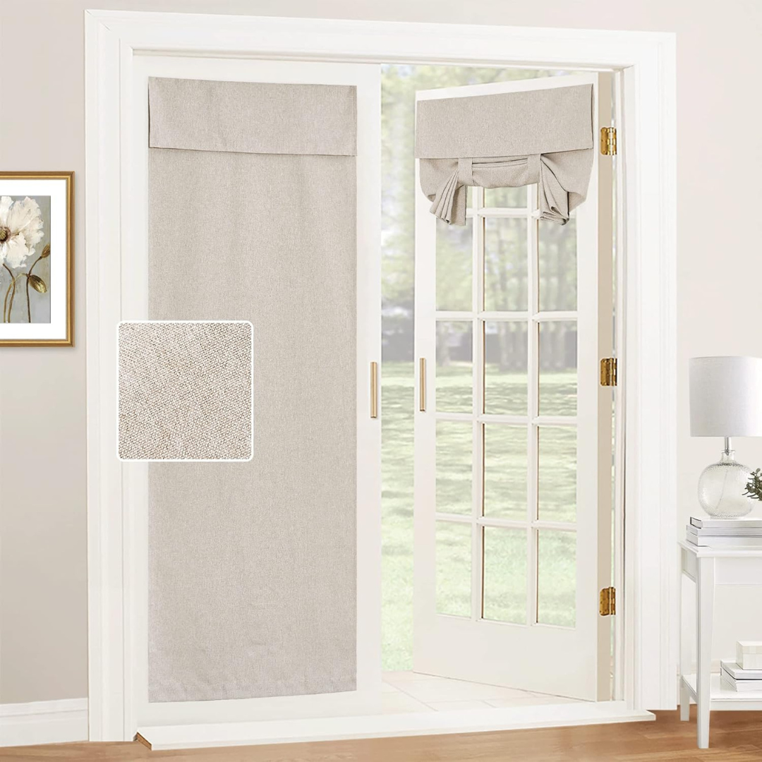 Linen 69" Roll Up Door Curtains