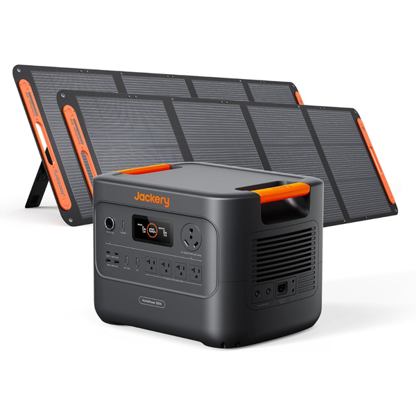 Jackery 3072Wh Portable Power Station Solar Generator w/ 2x 200W Solar Panels