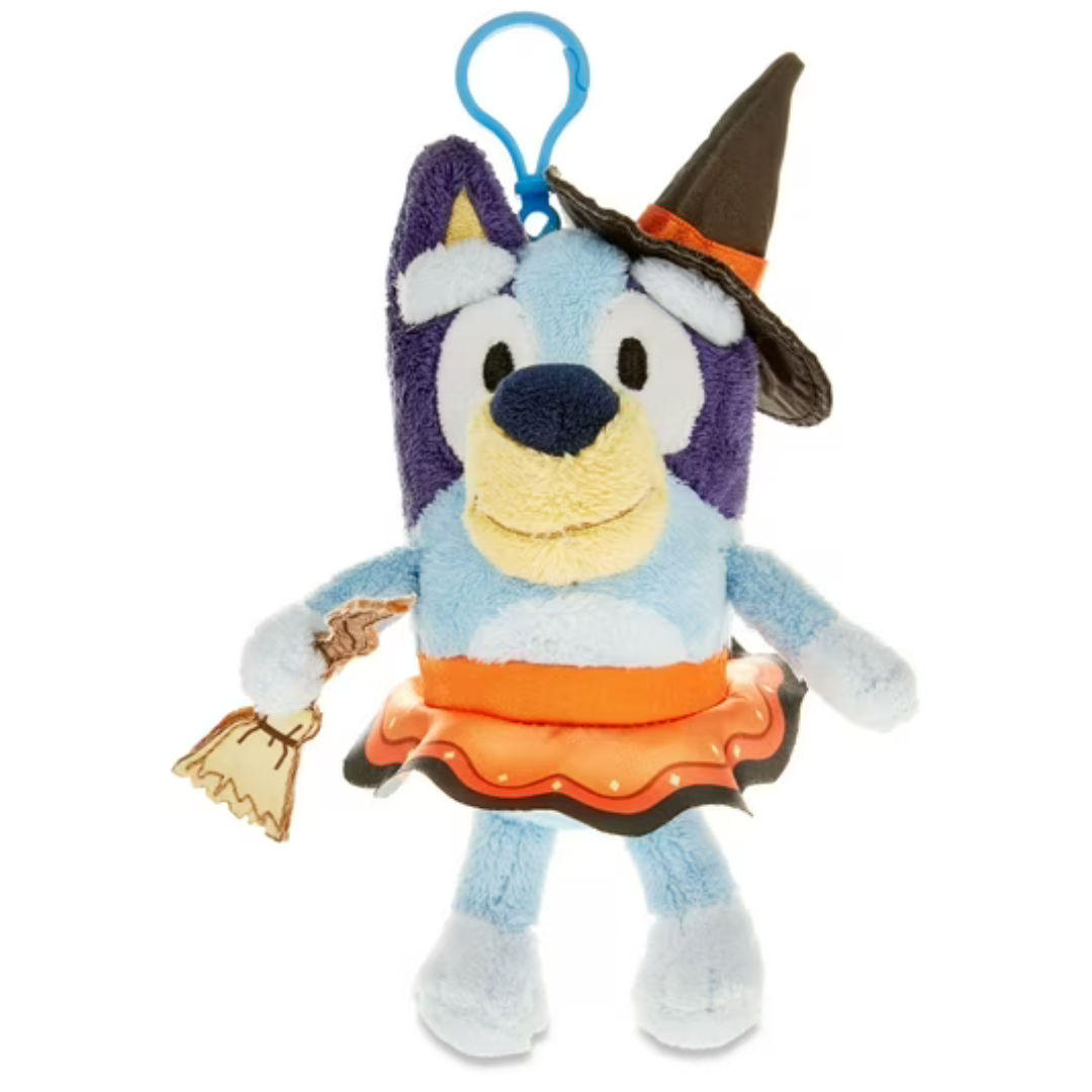 Bluey 6.5" x 3" Witch Plush Halloween Backpack Clip