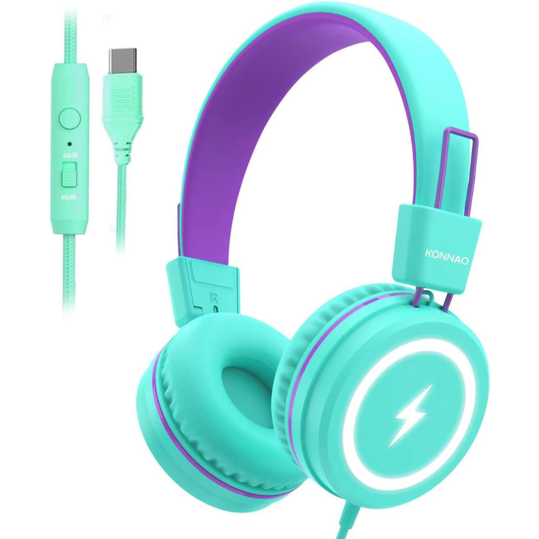 Kids Foldable USB Type C Wired On Ear Headphone