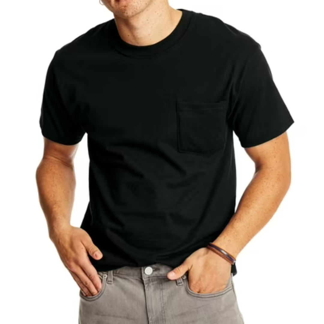 2-Pack Hanes Men's Beefy-T Heavyweight Pocket T-Shirt