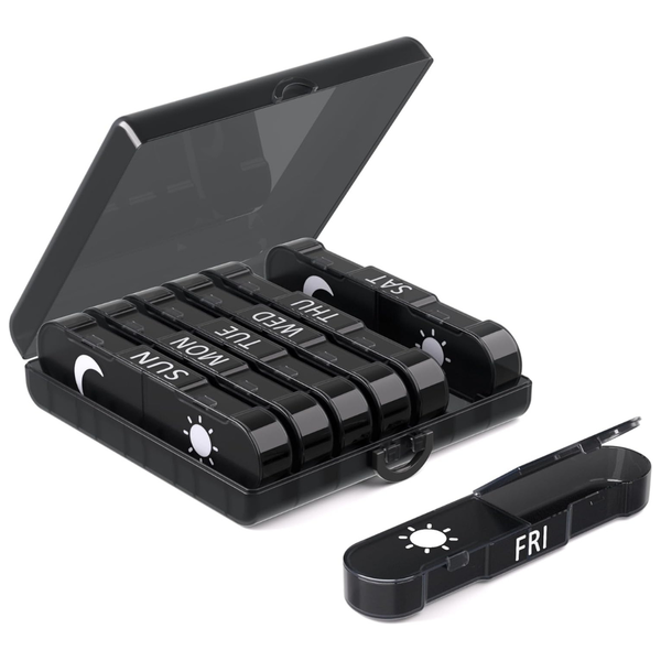 Portable 2 Times a Day Weekly Pill Organizer