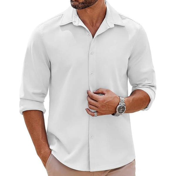 Coofandy Men's Untucked Stretch Casual Shirts