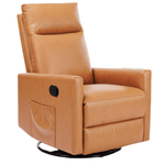 Sweetcrispy High Back 360 Swivel Rocker Chair (Classical Brown)