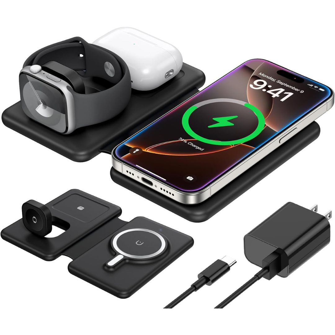 3-in-1 Foldable Multiple Devices Charging Station