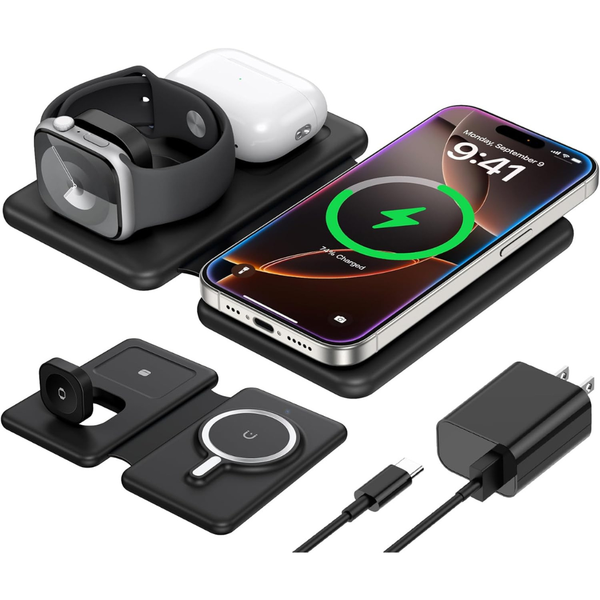 3-in-1 Foldable Multiple Devices Charging Station