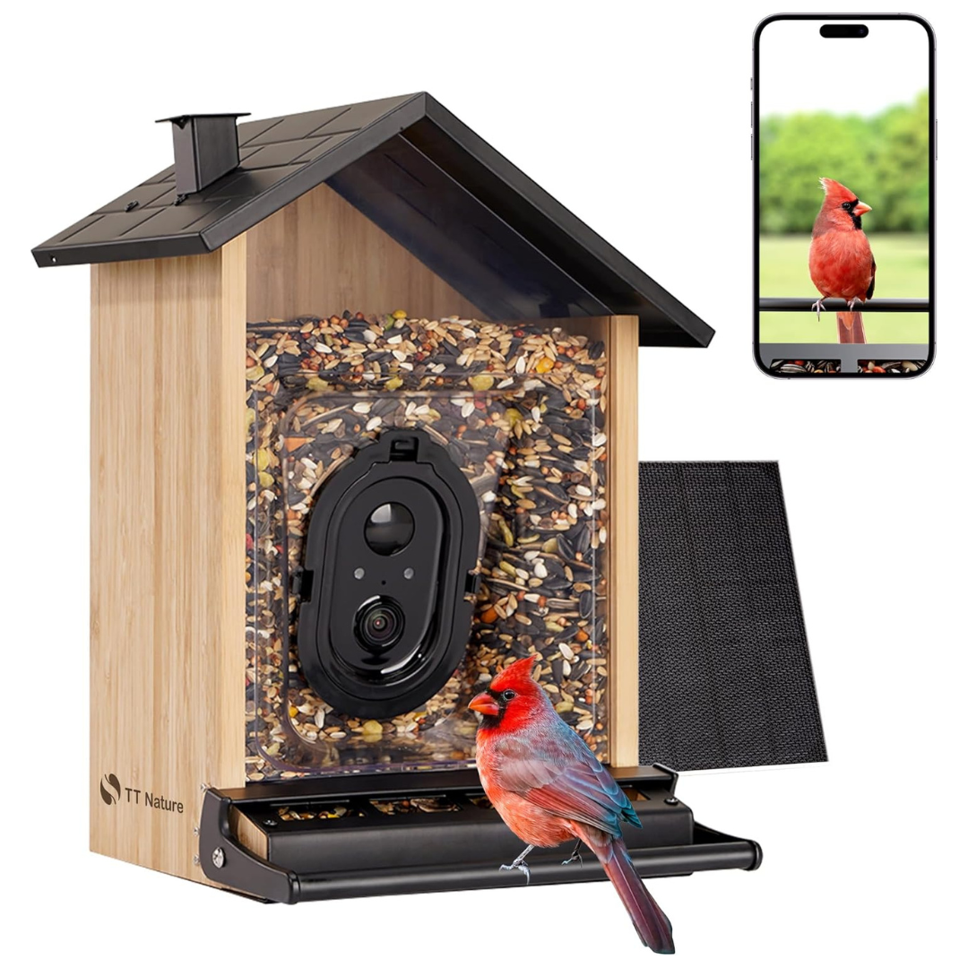 TT Nature Smart Squirrel-Proof Bird Feeder with 2K Camera+App