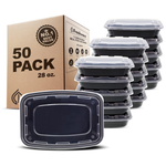 50-Pack Freshware Meal Prep Containers with Lids, 28 oz