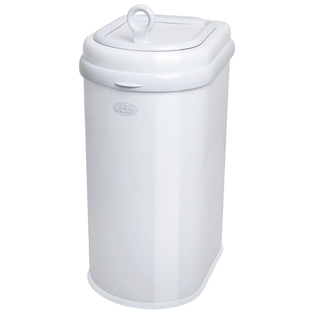 Ubbi Stainless Steel Pet Litter Disposal Pail (White)