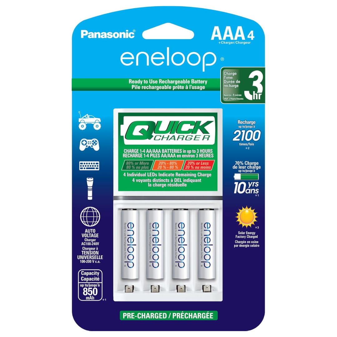 Panasonic 3 Hour Quick Charger With 4 AAA Batteries