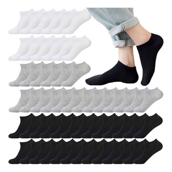 12 Pairs Low Cut Ankle Socks (3 Colors)