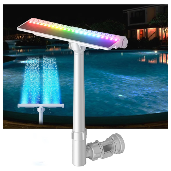 Solar Pool Fountain With 10-Color Lights And Auto Light Sensing