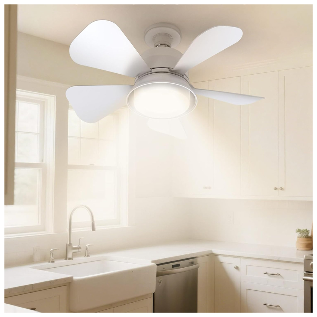 Warwars Easy Install Ceiling Fan With Remote & Light