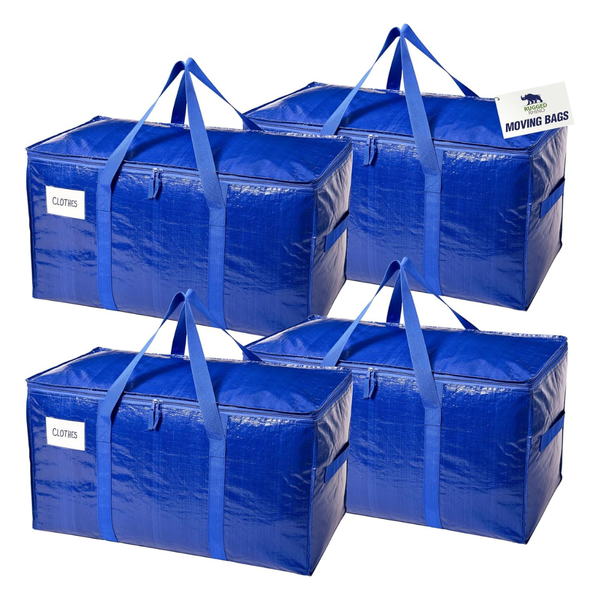 4-Pack RUGGED RHINO Heavy Duty Extra Large Moving Bags, 50lb