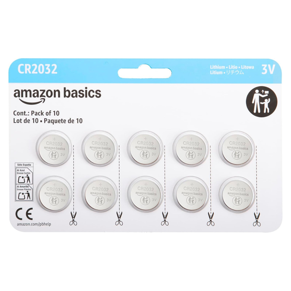 10-Count Amazon Basics CR2032 3 Volt Lithium Coin Cell Batteries