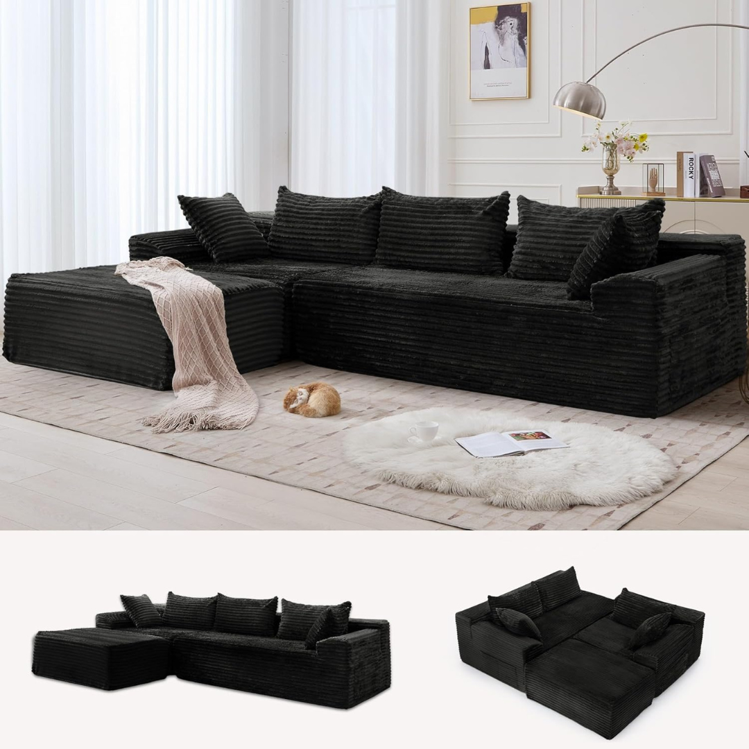 Korser 108" Modular Sectional Sofa with L-Shape Chaise