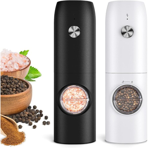 2-Pack Frtonyi Rechargeable Automatic Salt & Pepper Mill Grinder (Various)