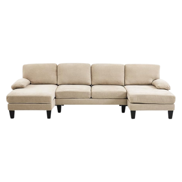 VINGLI 110" U Shaped Sectional 4-Seat Sofa Set