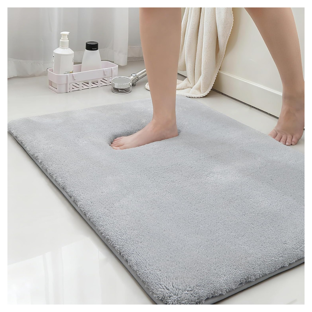 17" x 24" Non-Slip Faux Fur Memory Foam Bath Mat