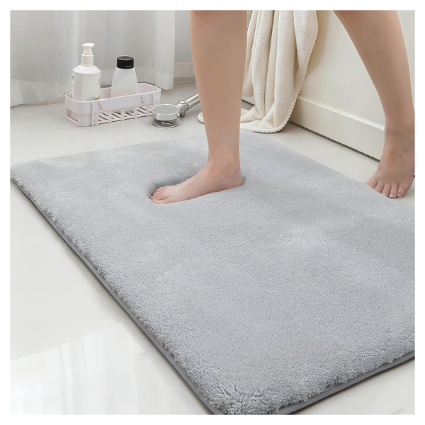 17" x 24" Non-Slip Faux Fur Memory Foam Bath Mat