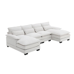 109.8" W Flared Arm Modern U Shaped Chenille Sectional Sofa