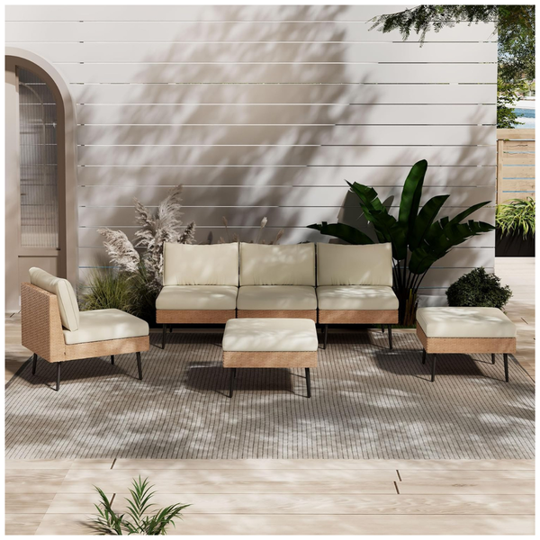 6-Piece Rotihom Wicker Outdoor Sectional Patio Furniture Set
