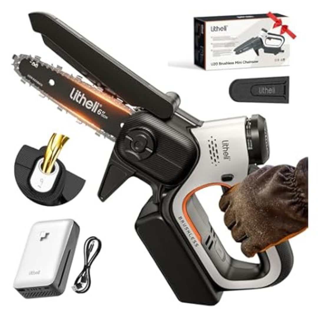 Litheli 20V Mini 6" Brushless Chainsaw With 2.0Ah Battery
