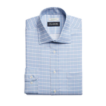 Jos. A. Bank Tailored Fit Spread Collar Large Plaid Print Dress Shirt